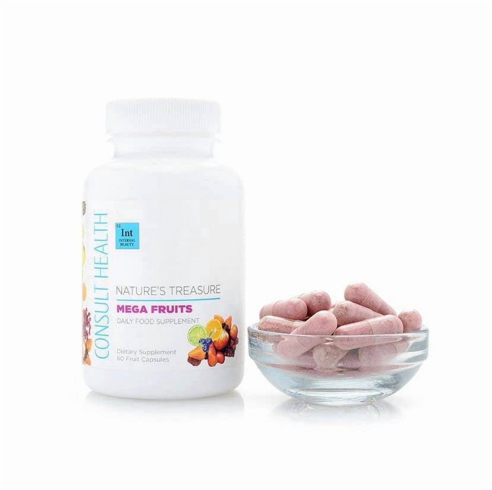 Consult Beaute Nature's Treasure Mega Fruits Dietary Supplement - 60 Fruit Capsules - Red Superfood, Vegan
