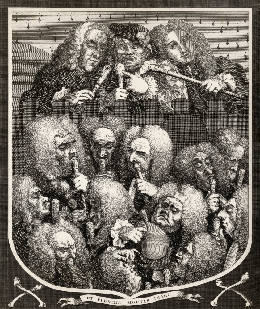Consultation Of Physicians A Facsimile Of Hogarths Own Engraving From The Works Of Hogarth Published London 1833 Canvas Art - Ken Welsh Design Pics (13 x 16)