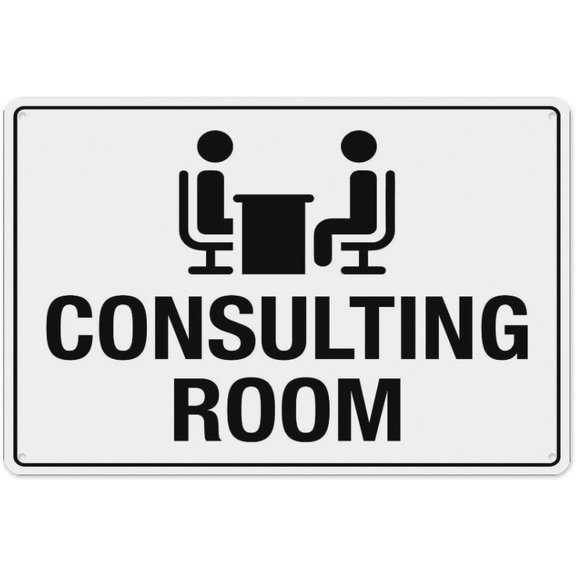 Consulting Room Sign 8"x12", Aluminum Tin Warning Signs for Home Outdoor Garden, Weatherproof Directional Sign for Clinic