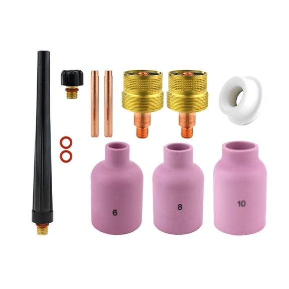 Consumables Kit for 9-20-25 Series TIG Torches with Large Diameter Gas Lens Set-Up - Sizes: 0.040" and 1/16" (Model: AK-1-LDGL)