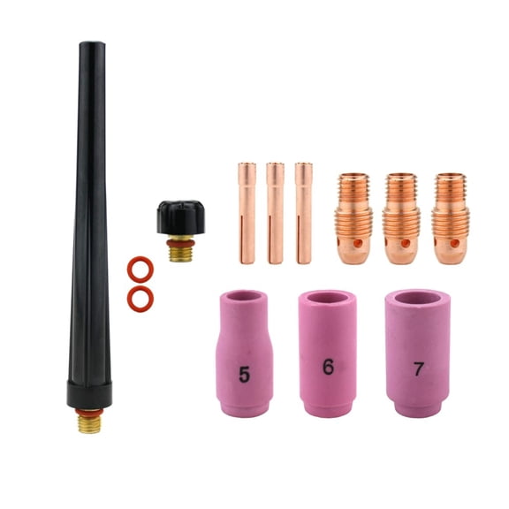Consumables Kit for 9-20-25 Series TIG Torches with Standard Set-Up - Sizes: 1/16", 3/32" and 1/8" (Model: AK-4-STD)