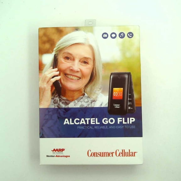 Consumer Cellular - Alcatel Go Flip 4044L 4G Lte 4G 2MP - Flip Phone - Black
