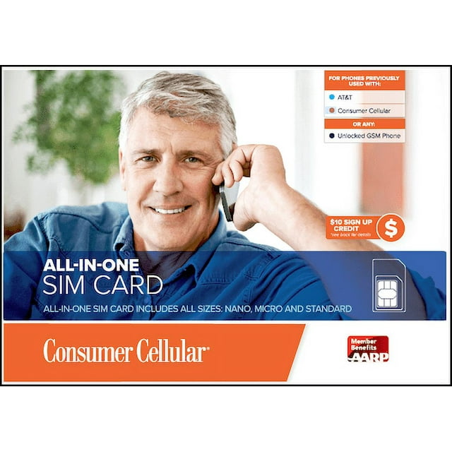 Consumer Cellular All In One SIM Card AT&T