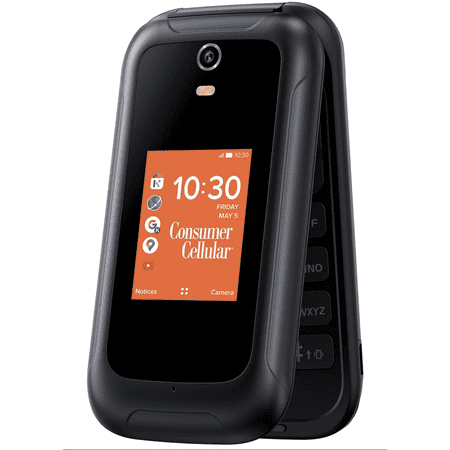 Consumer Cellular Iris, 8GB, Black - Flip Phone [GSM UNLOCKED]