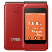 Consumer Cellular Iris Easy Flip, Red