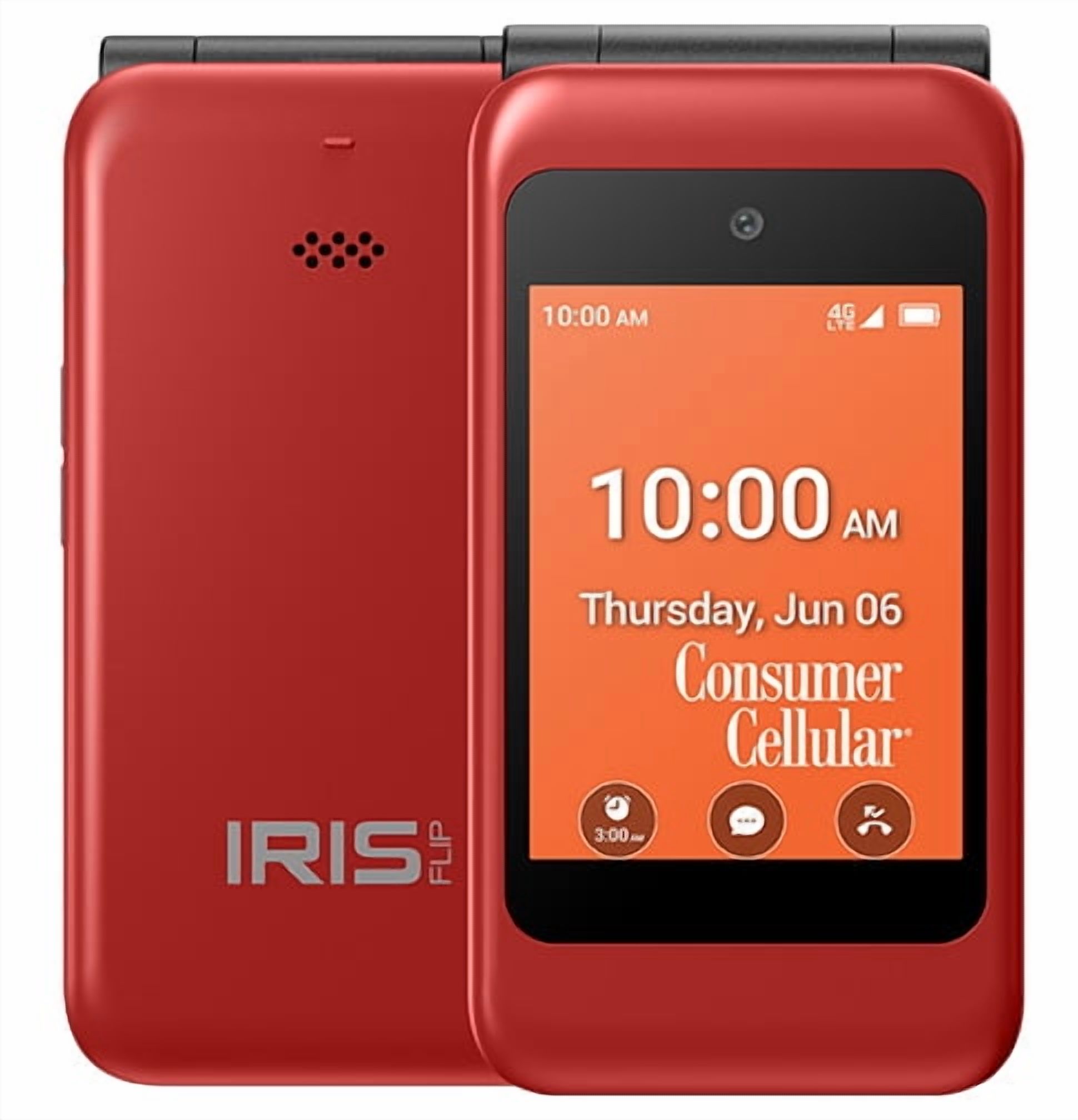 Consumer Cellular Iris Easy Flip, Red