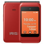 Consumer Cellular Iris Easy Flip, Red