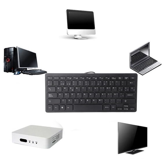 Consumer Electronics Mini Portable Spanish Keyboard USB Interface for Desktop Computer Ultra Thin 78 Keys