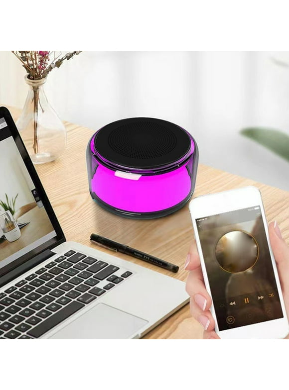 Consumer Electronics Player And Equipment Bluetooth Audio Minis Compact Bluetooth Audio Desktop Desktop Portable Bluetooth Audio Colorful Light-emitting Subwoofer Wireless Pink