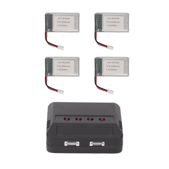 Consumer Electronics RC UAV Lithium Battery, Portable 4PCS 3.7V 2000mAh Plug and Play RC Drone Battery for RC Drone Battery Accessory
