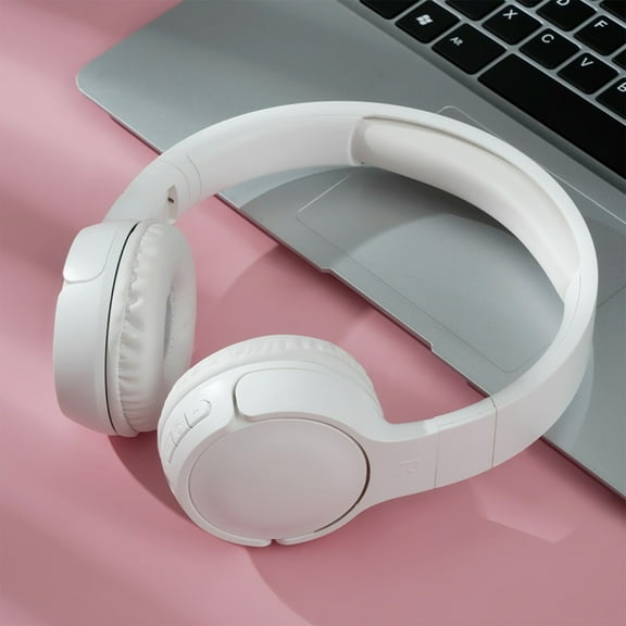 Floleo Bluetooth Headphones Over-Ear, Wireless Headphones with Microphone, HiFi Stereo Foldable Lightweight Headset for Cellphone & PC White