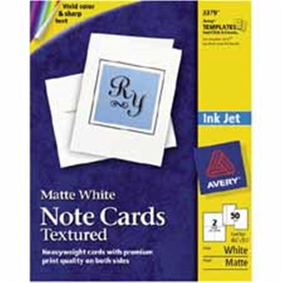 Consumer Products Note Cards- Inkjet- Textured- 4-.25in.x5-.50in.- White