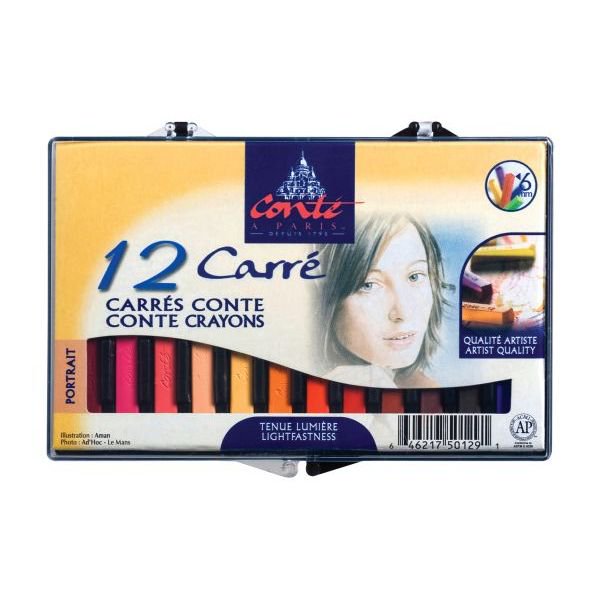 Conté Crayon 12Color Portrait Set