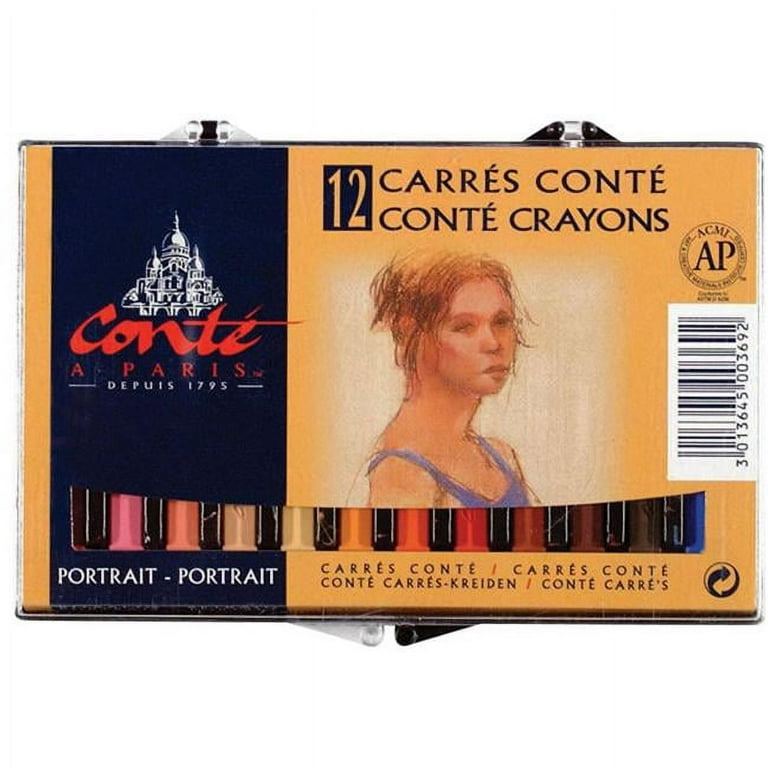 Conte Crayon Set - 12-Color Portrait Set