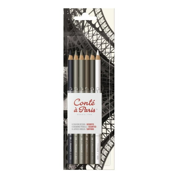 Cont Drawing Pencil Set, Graphic, 6-Colors