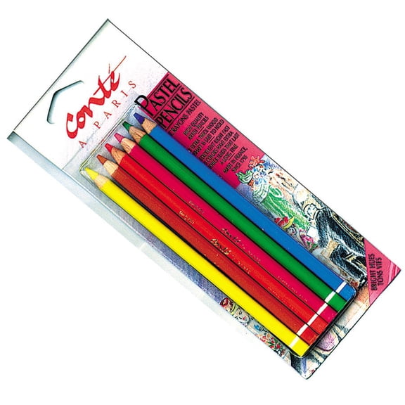 Cont Pastel Pencil Set, Bright Hue, 6-Colors