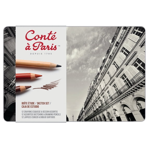 Cont Sketching & Drawing Pencil Set, 12-Colors