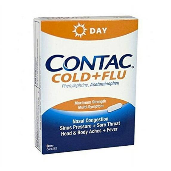 Contac Cold + Flu Caplets Day 8 Caplets
