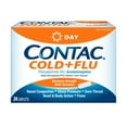 thumbnail image 1 of Contac Cold & Flu Medicine, Non-Drowsy, Powerful Multi-Symptom Daytime Relief for Nasal Congestion, Sinus Pressure, Headache, Fever, Sore Throat, Minor Aches and Pains, 24 Caplets, 1 of 6