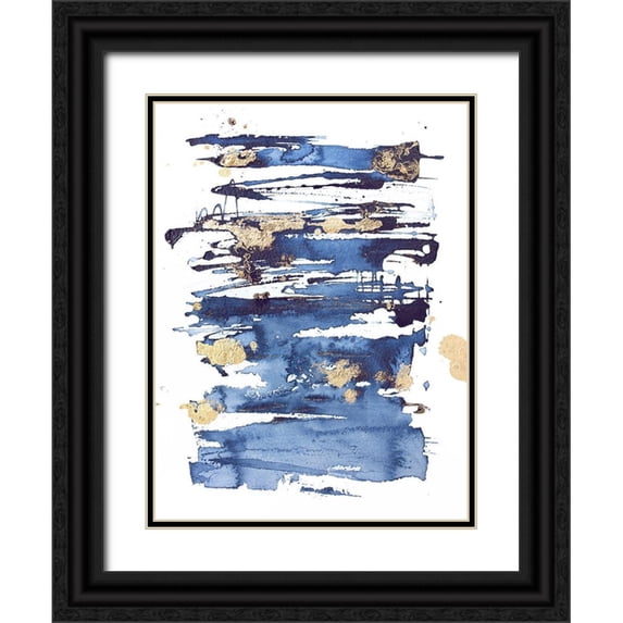 Contacessi, Julia 25x32 Black Ornate Wood Framed with Double Matting Museum Art Print Titled - Blue Rapture II
