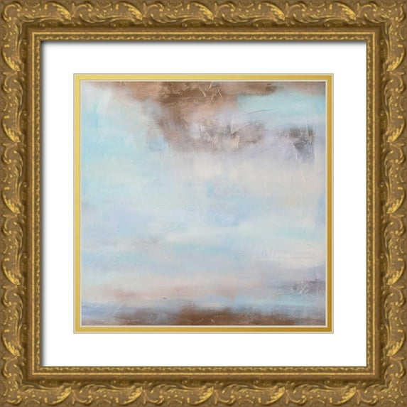 Contacessi, Julia 26x26 Gold Ornate Wood Framed with Double Matting Museum Art Print Titled - Smoke Glass II