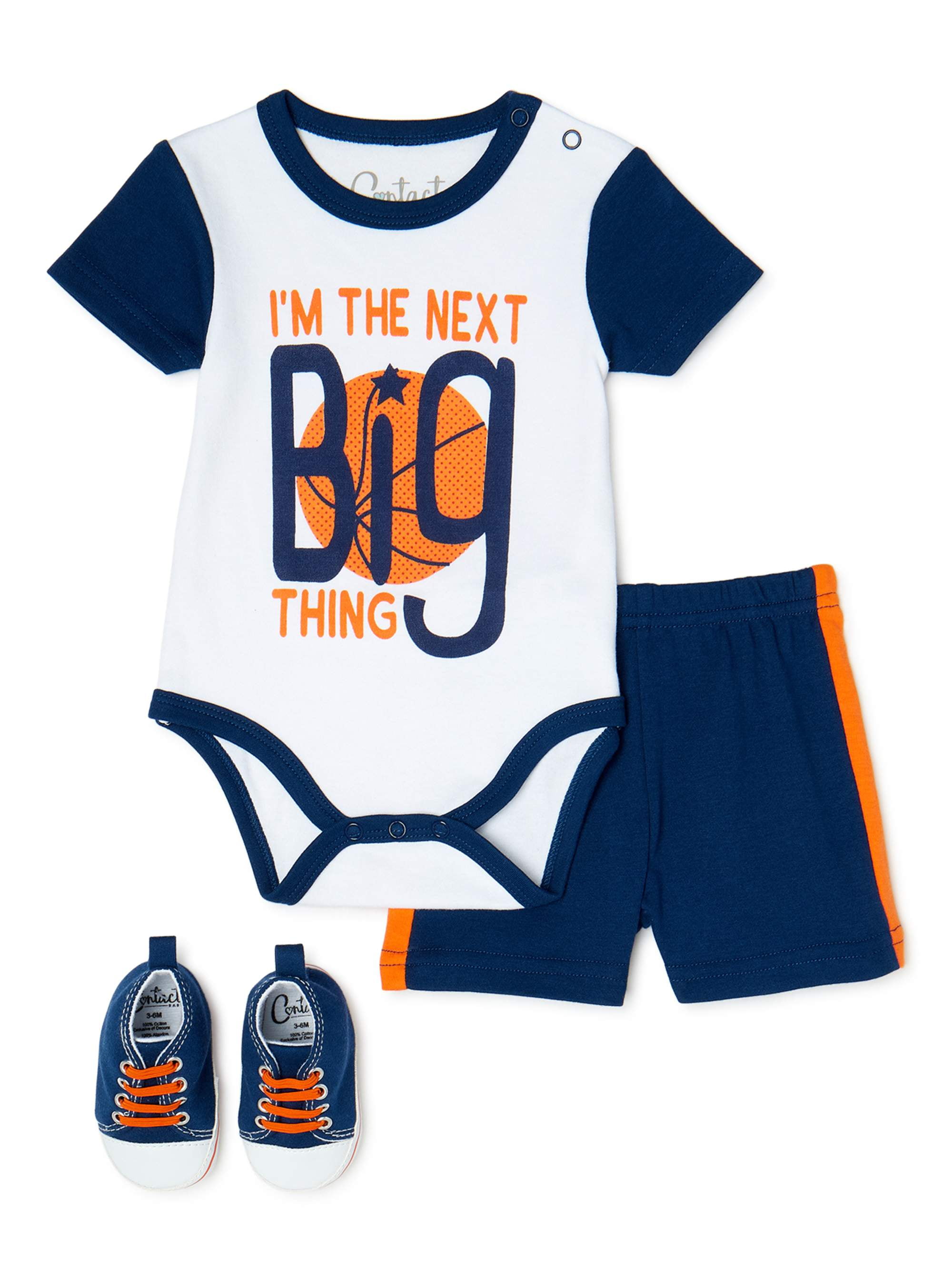 Contact Baby Baby Boy Short Sleeve Shirt, Shorts and Shoes Outfit Set