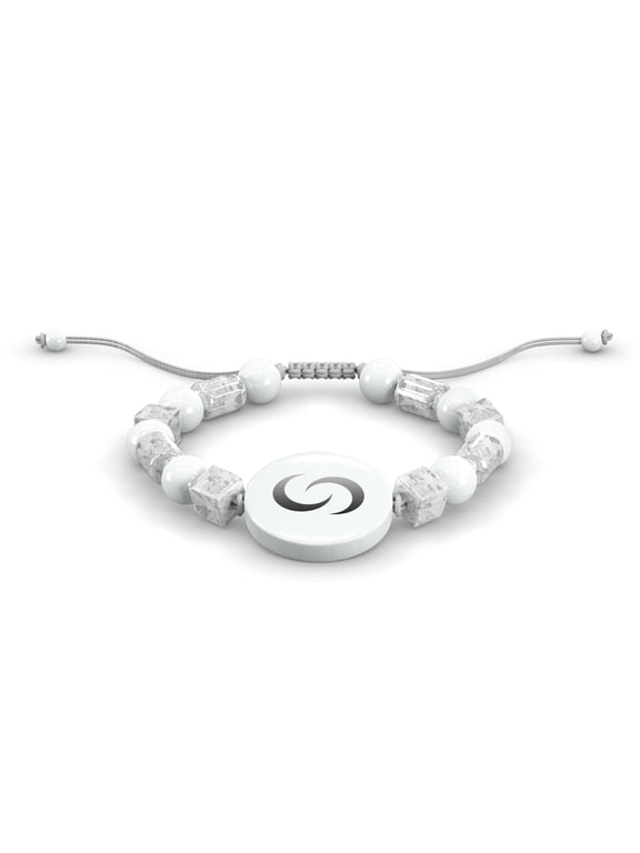 Smart Pendant NFC Bracelet, Sleek Tap Bracelet with Instant App-Free Sharing, Seamless Accessory for Professionals and More, White