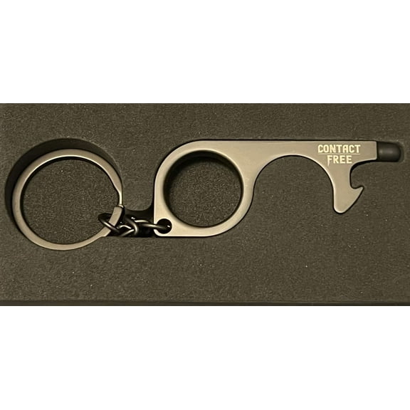 Contact Free No Touch Antimicrobial Door Opener,Push Buttons,Bottle Satin Black