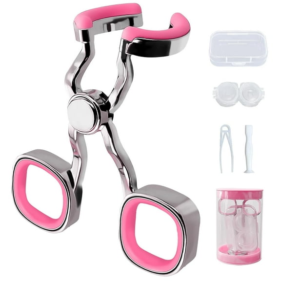 Contact Lens Applicator Tool, Eye Opener for Contacts for Easy Insertion and Removal, with Contact Lens Case, Sucker+Tweezer with Soft Tip Pink