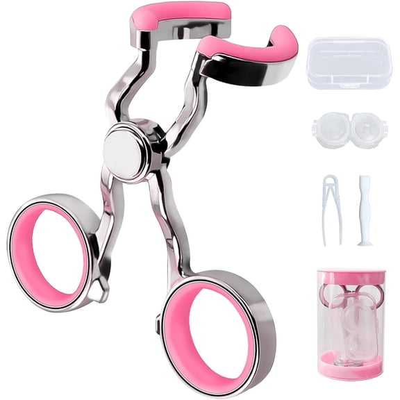 Contact Lens Applicator Tool, Gentle Suction Cup & Tweezer Set for Easy, Hygienic Insertion and Removal of Soft Contact Lenses, Beginner-Friendly with Travel Case, Elegant Rose Pink