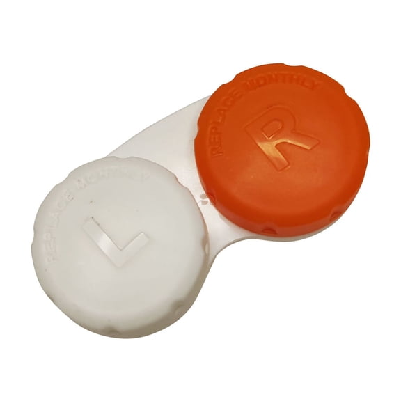 Contact Lens Case, 248 x 126 x 063 Inches Portable Dual Contact Case for Travel and Daily Eye Care Storage, Lightweight Leakproof Lens Container, 028 oz Compact Size, Orange