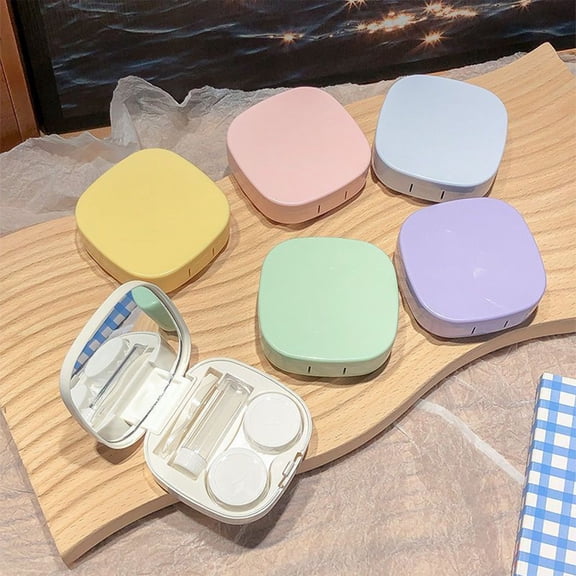Contact Lens Case, Contact Case, Contact Lens Applicator Tool, Portable Compact Travel Contact Lens Storage Box, Stylish Holder for Daily & Travel Use