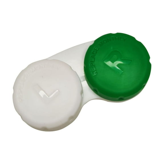 Contact Lens Case, Dual Compartment Contact Lense Holder With Left/Right Markings, Compact Green Eye Contact Storage Container For Daily Use, Travel, Home - 63*32*16Mm (Approx