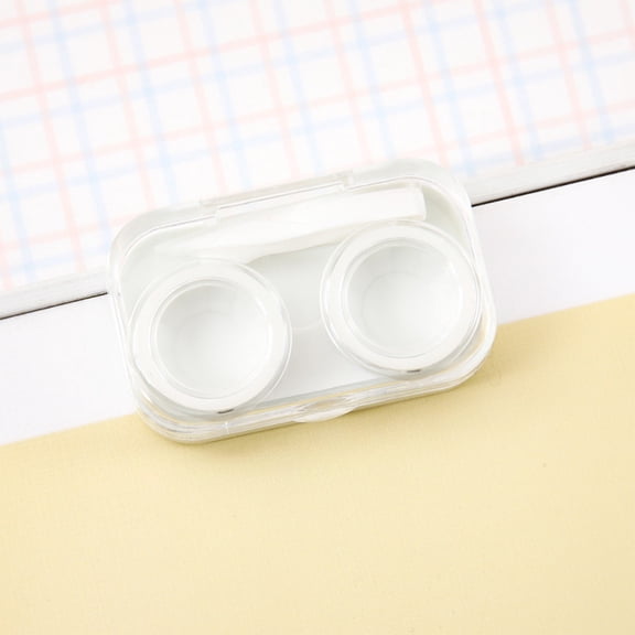 Contact Lens Case Storage Box, Hygienic Travel Contact Lens Holder with Double Compartments and Tweezers Slot, Leak-proof Portable Design for Daily Use and Easy Cleaning, Topliu