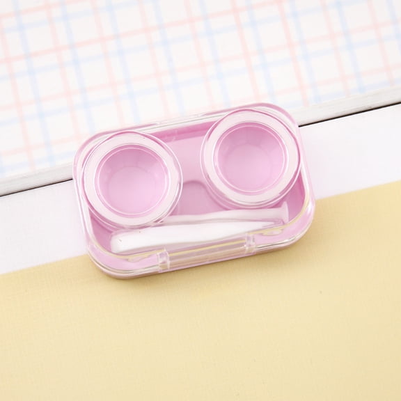 Contact Lens Case Travel Kit, Portable Contacts Holder with Double Lens Containers and Tool Slot, Leakproof Plastic Storage Box for Daily Use and Trips