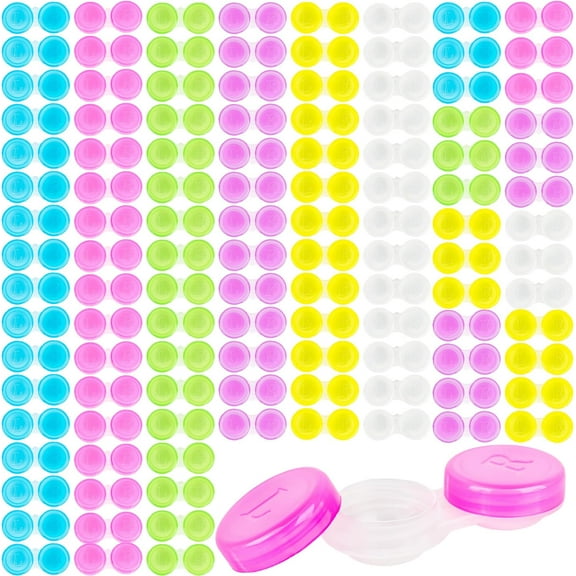 Contact Lens Cases Colorful Holder Box Transparent Bulk Left/Right Eye Container for Travel