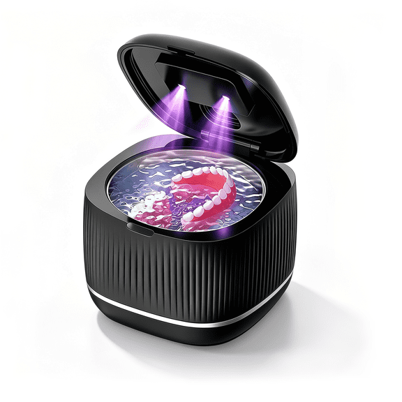 Upgraded 3-in-1 Version Ultrasonic Retainer Cleaner Machine, with Increase in Cleaning Efficiency for Dentures, Braces, Jewelry