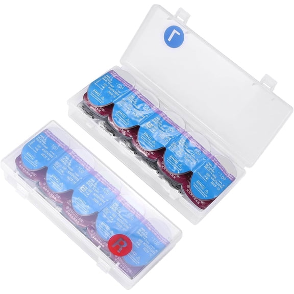Contact Lens Organizer Case, Disposable Daily Colored Lenses Portable Storage Box with Labeled R&L