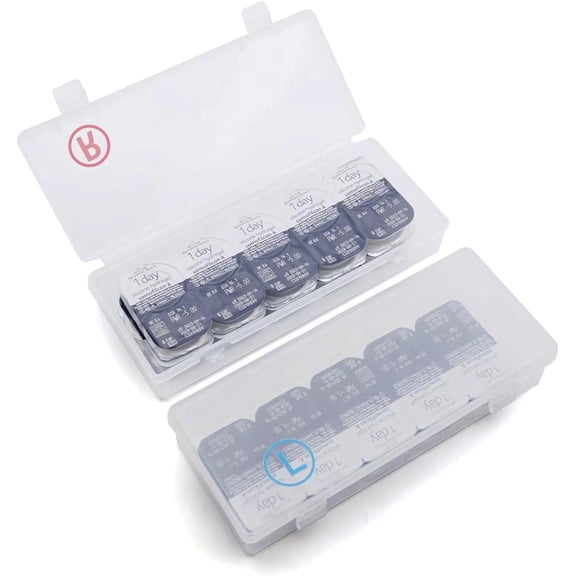 Contact Lens Organizer Case, Portable Storage Case for Disposable Daily Contact Lenses, Storage Case with Labeled R&L for All Brand Cosmetic Contact Lens