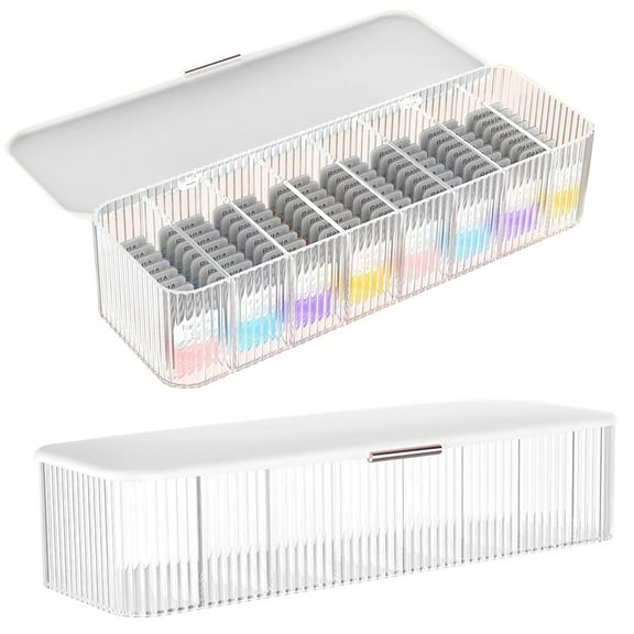 Contact Lens Storage Organizer Cases with Compartment, Happon White Disposable Contact Lenses Case Container Box,Contact Lens Dispenser,Clear Plastic Box for Daily Lens