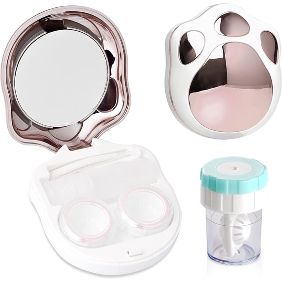 Contact Lens Travel Kit with Cleaner Washer, Portable Contact Box with Mirror Tweezers Remover Tool Solution Bottle for Daily Outdoor ()