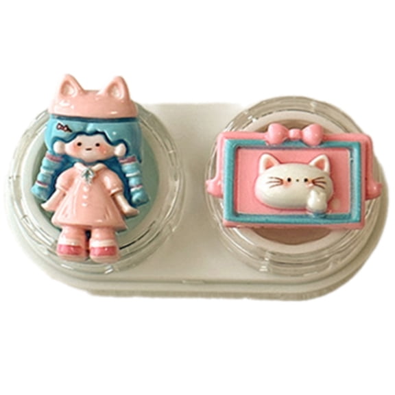 Contact Lenses Case and Removal Tool Compact Size Rubber Eye Lenses Inserter Easy Carry Applies Contacts Safely