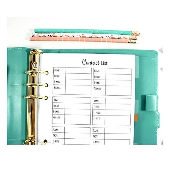 Contact List Inserts for A5 Planners