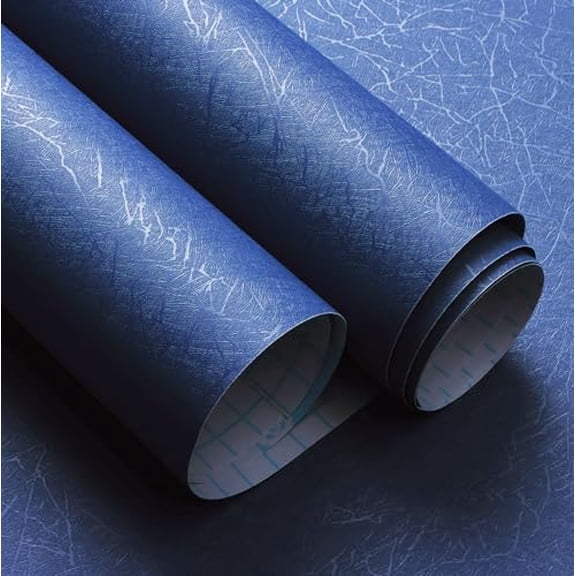 Contact Paper Blue Silk Wallpaper Textured Peel and Stick Wallpaper Removable Embossed Self Adhesive Wall Paper for Walls Vinyl Rolls 17.3 inch X 78.7 inch