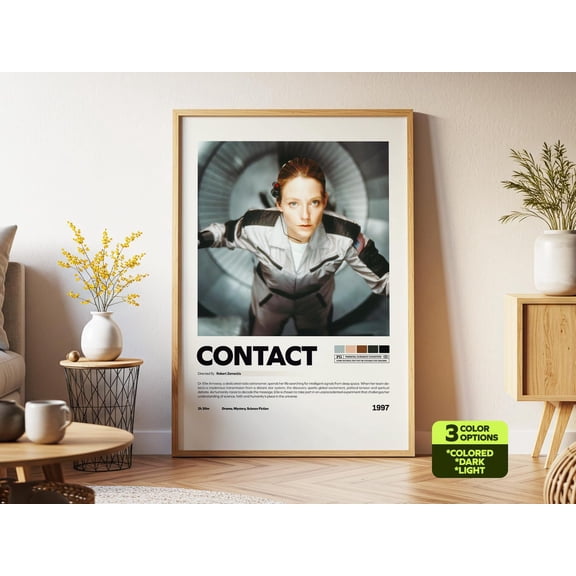 Contact Poster, Jodie Foster, Science Fiction Movie Poster, Unframed Paper Poster 8x10in