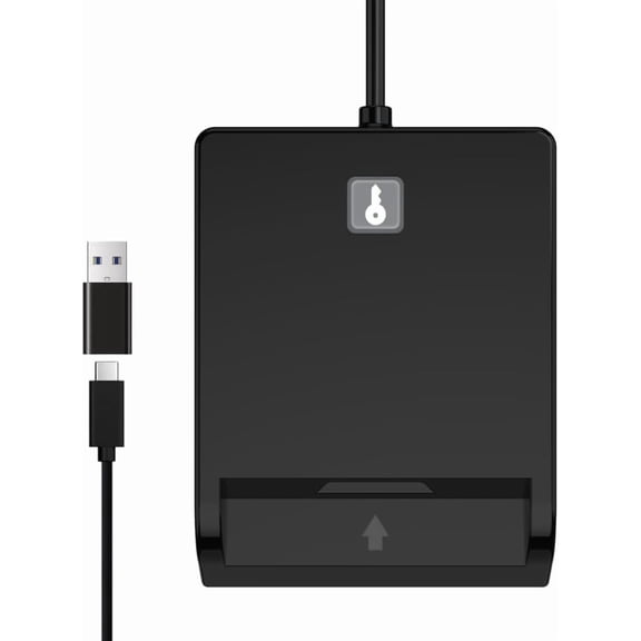 Contact Smart Card CAC Reader USB C & A, DOD Military USB Common Access CAC Reader Military, Compatible with Windows, Mac OS, Linux, CCID ISO7816, Rohs, CE Certified