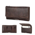 thumbnail image 1 of Contact's Leather Waist Case With Belt Clip for 6.7'' Phone , Travel Small Waist Belt Pouch ,Phone Pocket Card Holder, Valentine Gift, Coffee, 1 of 8
