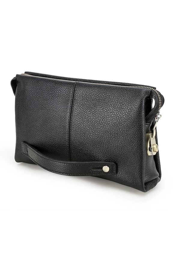 Contact‘s Code Lock Clutch Bag for Men , Gunuine Leather Men's Large Clutch Wallet with Handle ,Valentine Gift,Black