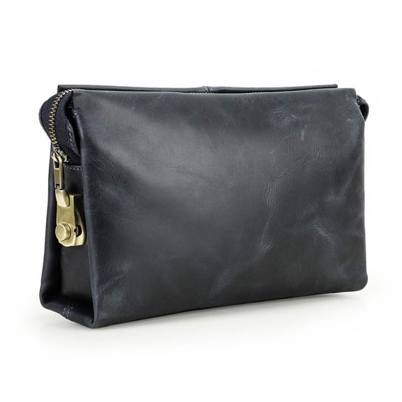 Contact‘s Code Lock Clutch Bag for Men , Gunuine Leather Men's Large Clutch Wallet with Handle ,Blue