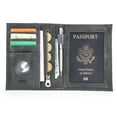 thumbnail image 1 of Contact's Full Grain Leather Passport Card Holders for Trave Rfid , Air Tag Passport Wallet Holder (Gray), 1 of 9